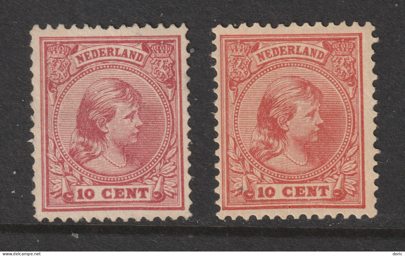 Netherlands A X 2 MH 10c From The 1892 Set Different Shades Or Colour - Ongebruikt