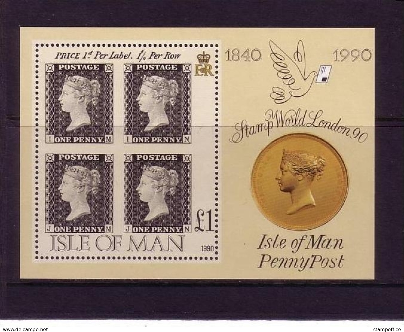 ISLE OF MAN BLOCK 12 POSTFRISCH(MINT) 150 JAHRE BRIEFMARKE MARKE AUF MARKE 1990 - Isola Di Man