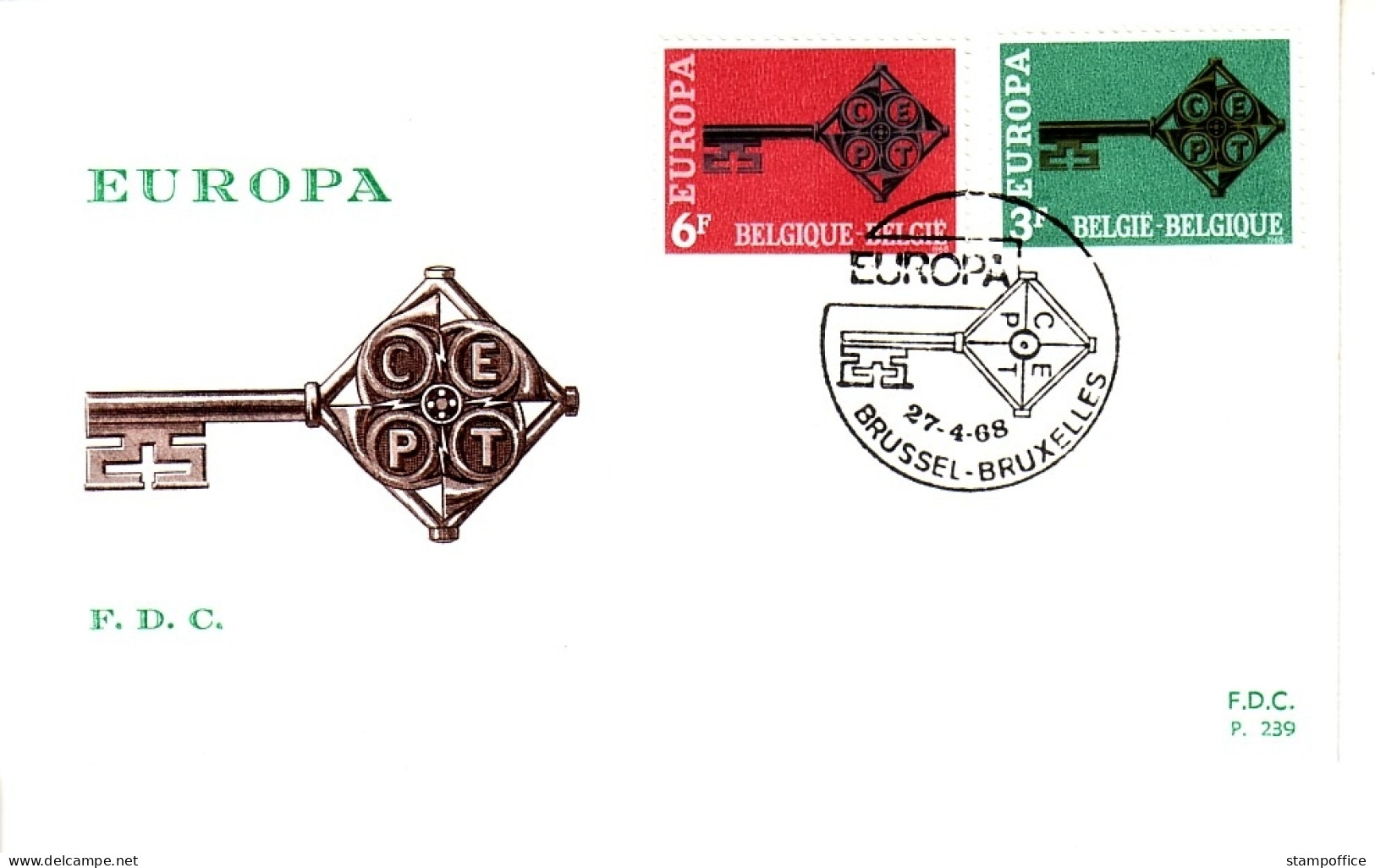 BELGIEN MI-NR. 1511-1512 FDC CEPT 1968 SCHLÜSSEL - 1968