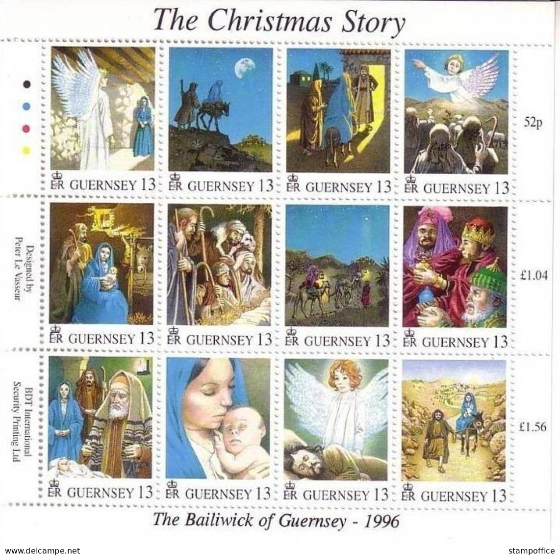 GUERNSEY MI-NR. 713-724 POSTFRISCH(MINT) KLEINBOGEN WEIHNACHTEN 1996 THE CHRISTMAS STORY - Weihnachten