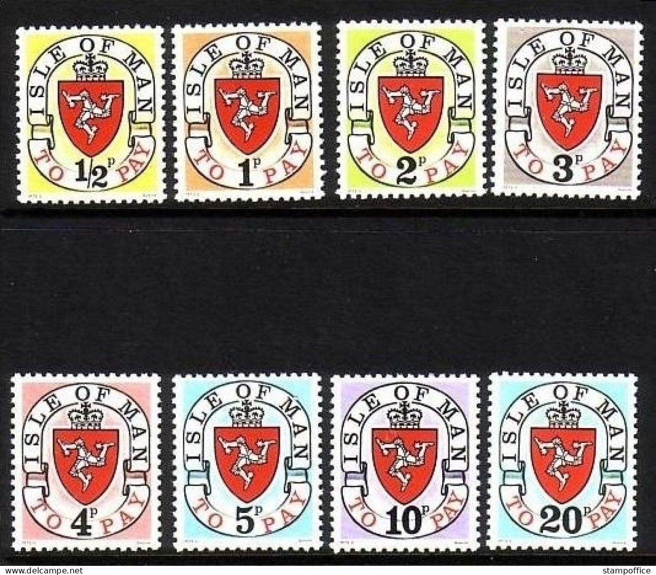 ISLE OF MAN TO PAY MI-NR. 1-8 II POSTFRISCH(MINT) PORTOMARKEN WAPPEN - Isola Di Man