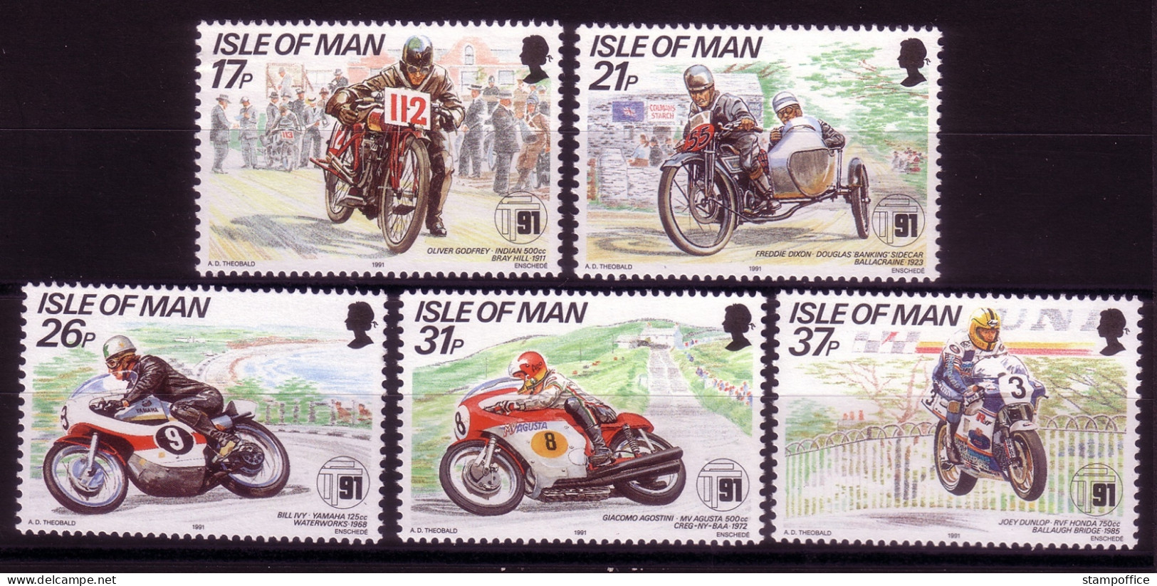 INSEL MAN MI-NR. 468-472 POSTFRISCH(MINT) TOURIST TROPHY 1991 BERGKURS - Isola Di Man