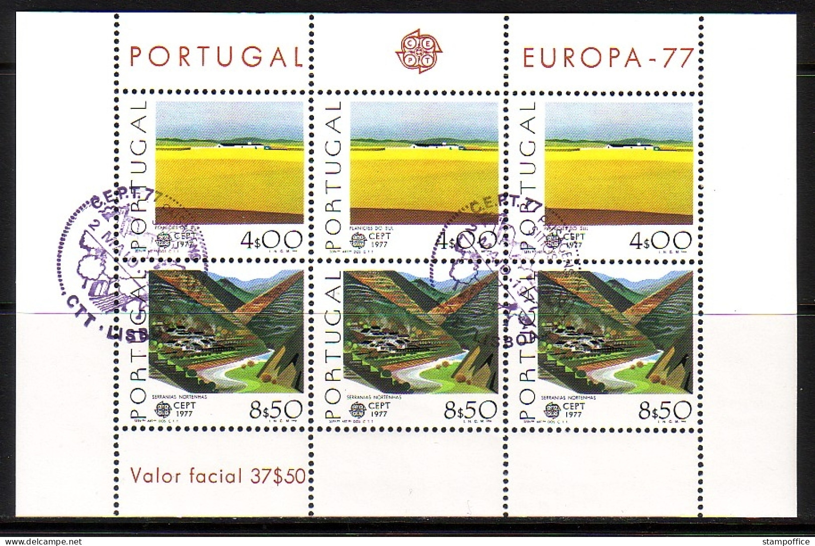 PORTUGAL BLOCK 20 GESTEMPELT(USED) EUROPA CEPT 1977 LANDSCHAFTEN - 1977