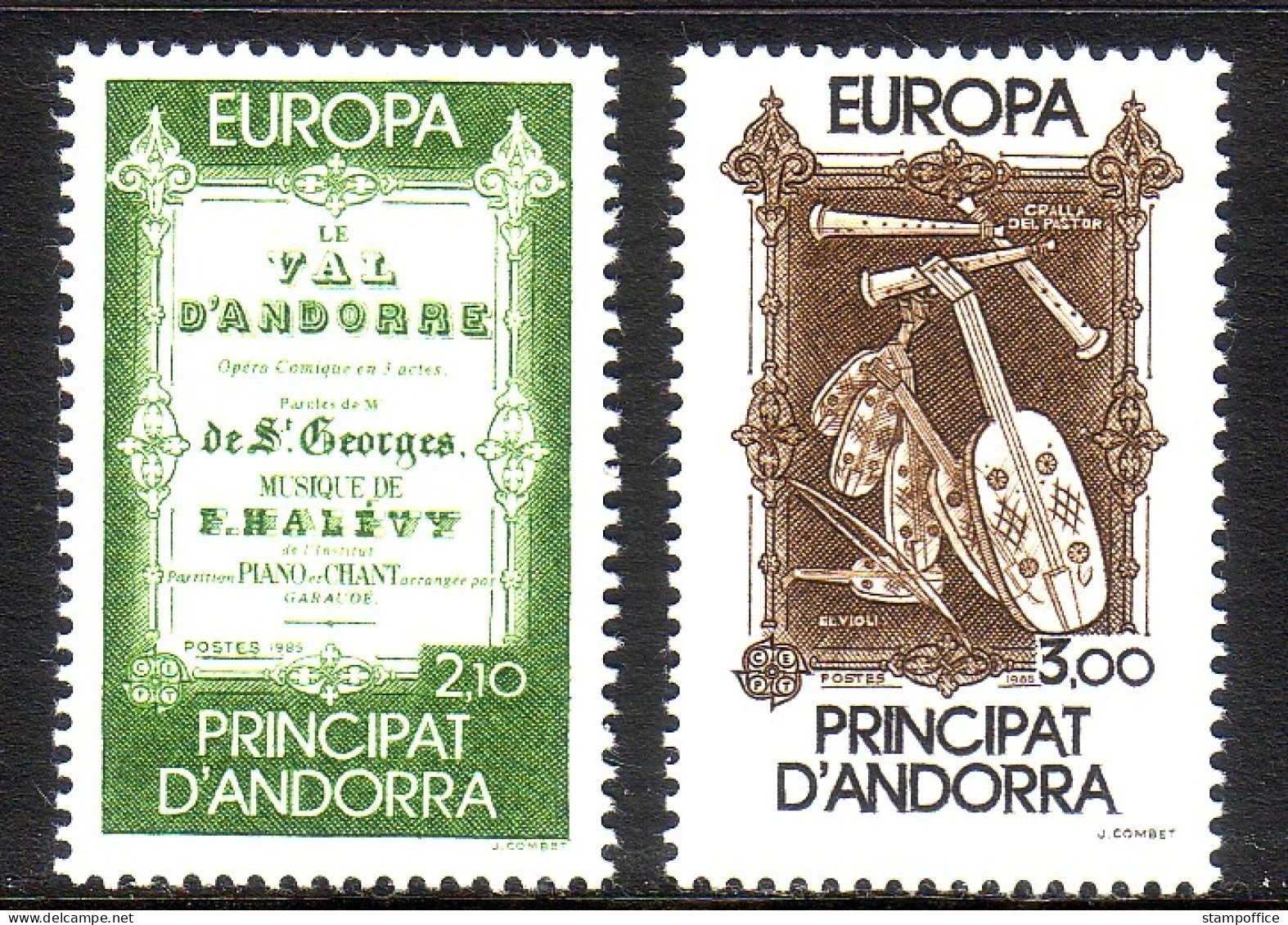 ANDORRA FRANZÖSISCH MI-NR. 360-361 POSTFRISCH(MINT) EUROPA 1985 JAHR DER MUSIK - 1985