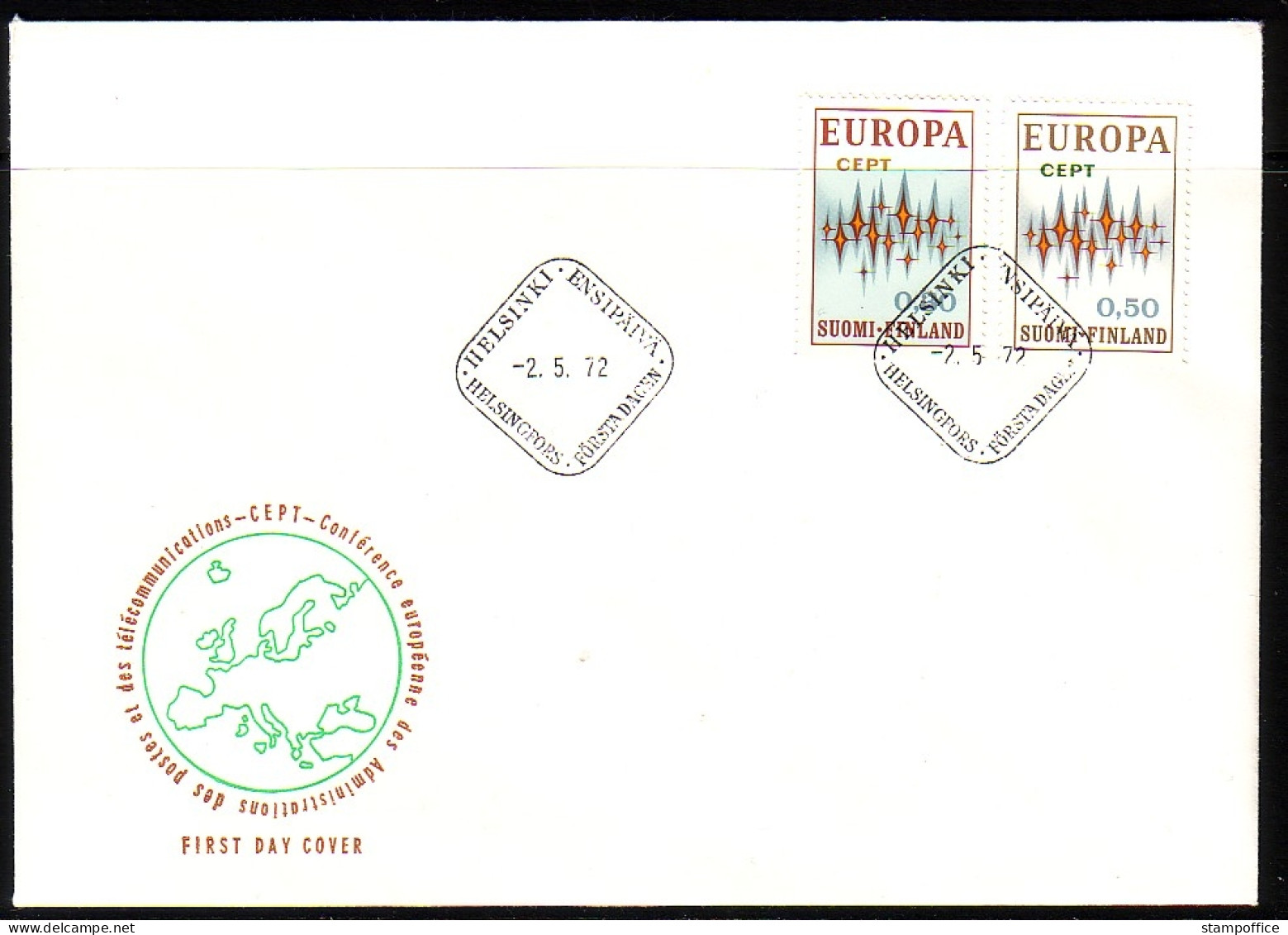 FINNLAND MI-NR. 700-701 FDC EUROPA 1972 STERNE - 1972