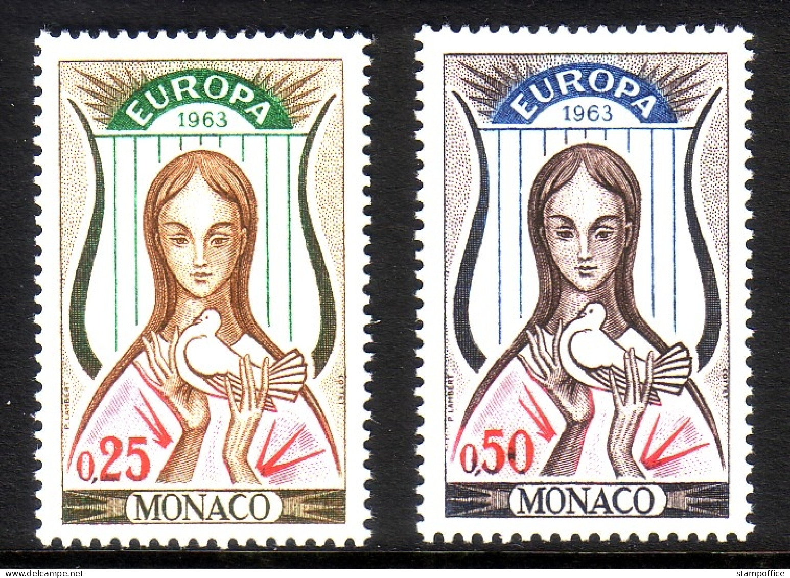 MONACO MI-NR. 742-743 POSTFRISCH(MINT) EUROPA 1963 FRAU MIT TAUBE - 1963