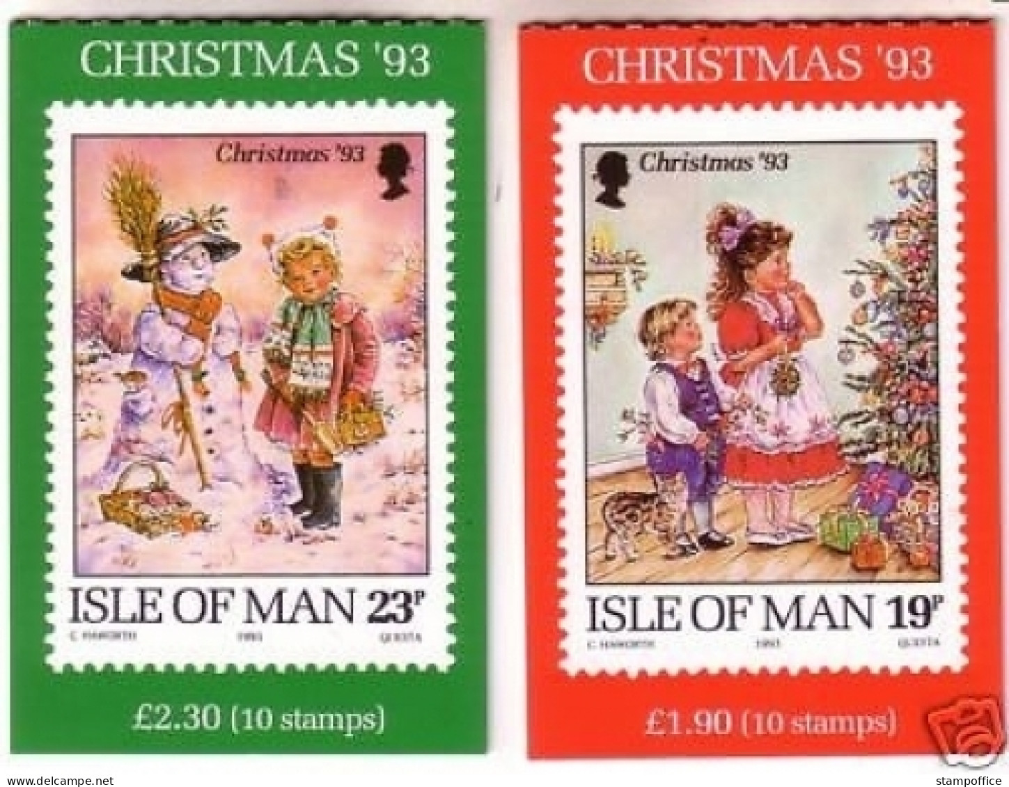 ISLE OF MAN MH 0-9 Und 0-10 POSTFRISCH(MINT) WEIHNACHTEN 1993 - CHRISTMAS 1993 - Isla De Man
