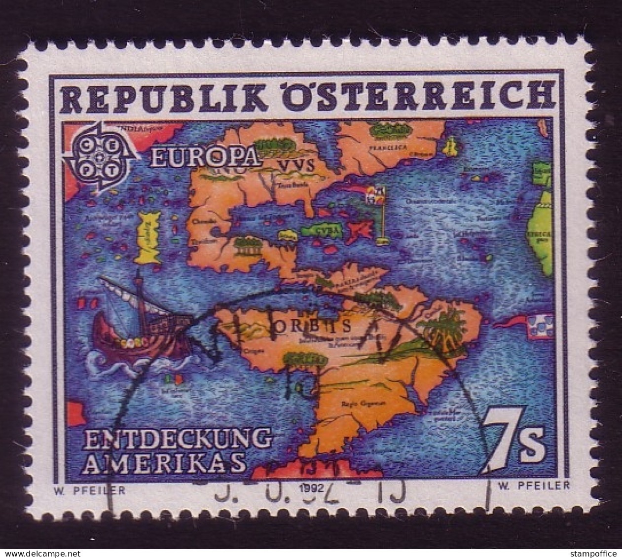 ÖSTERREICH MI-NR. 2062 GESTEMPELT(USED) EUROPA 1992 ENTDECKUNG AMERIKAS - 1992