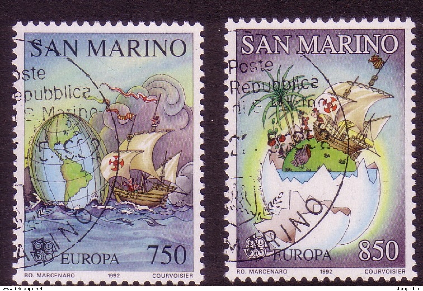 SAN MARINO MI-NR. 1508-1509 GESTEMPELT(USED) EUROPA 1992 ENTDECKUNG AMERIKAS COLUMBUS - 1992