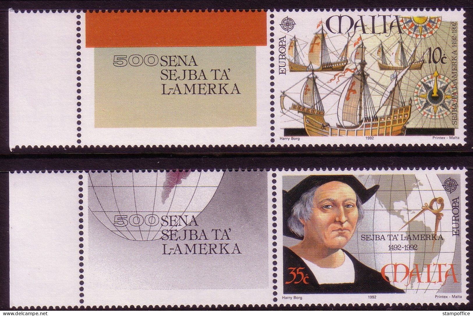 MALTA MI-NR. 885-886 POSTFRISCH(MINT) Mit Zierfeld EUROPA 1992 ENTDECKUNG AMERIKAS COLUMBUS - 1992