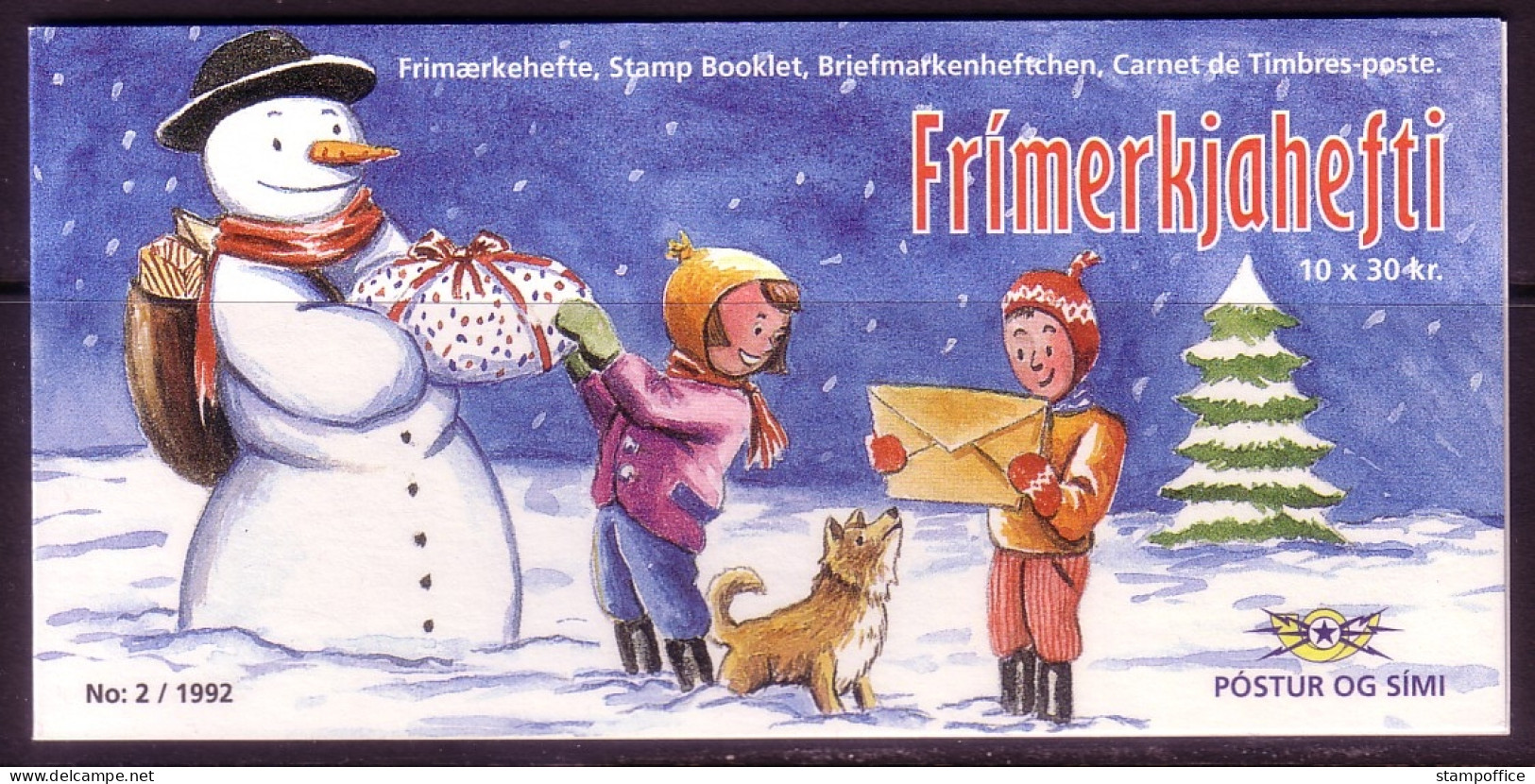 ISLAND MH 2/1992 Mit 10 X Mi-Nr. 774 POSTFRISCH(MINT) WEIHNACHTEN 1992 WINTERSONNENWENDE - Weihnachten