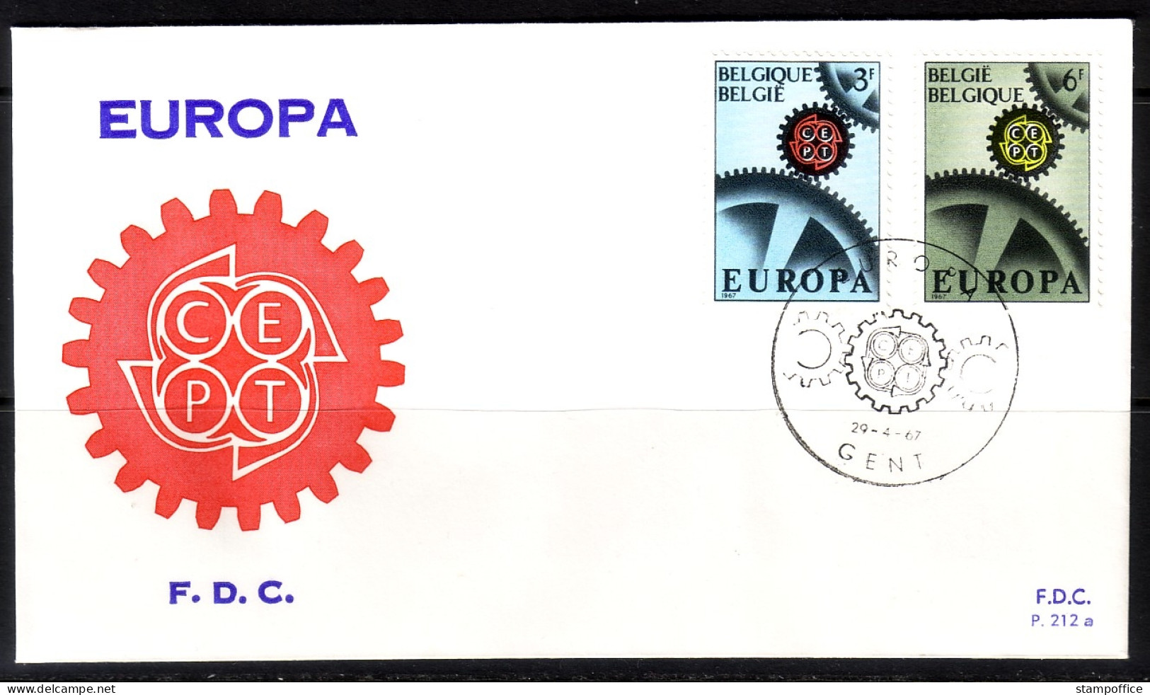 BELGIEN MI-NR. 1472-1473 FDC CEPT 1967 ZAHNRÄDER STEMPEL GENT - 1967