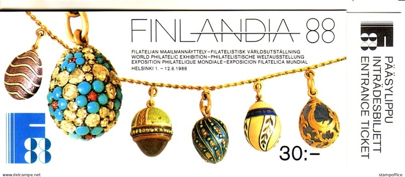 FINNLAND MH 21 GESTEMPELT(USED) FINNLANDIA '81 AGATHON FABERGÉ - Markenheftchen