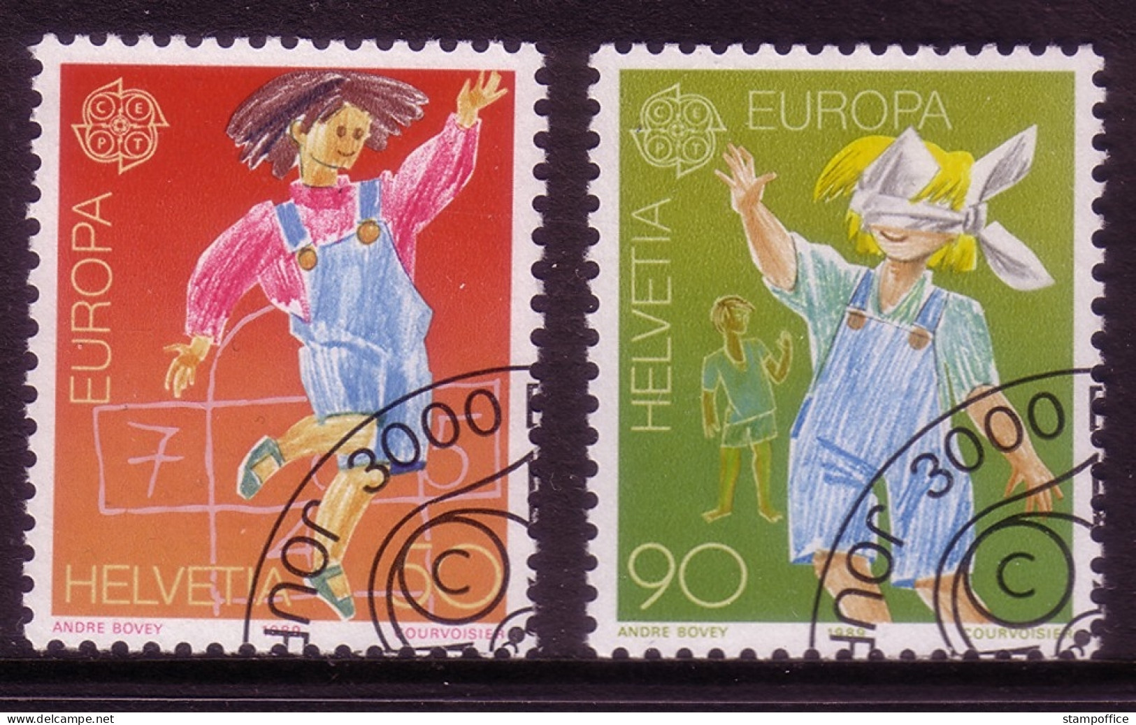 SCHWEIZ MI-NR. 1391-1392 O EUROPA 1989 KINDERSPIELE - 1989