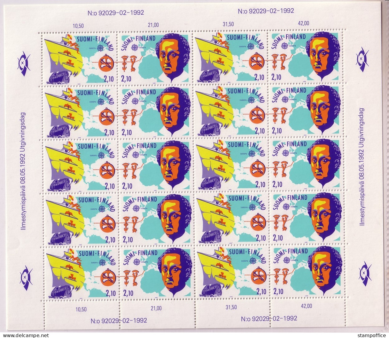 FINNLAND MI-NR. 1178-1179 POSTFRISCH(MINT) KLEINBOGEN EUROPA 1992 ENTDECKUNG AMERIKAS COLUMBUS - 1992