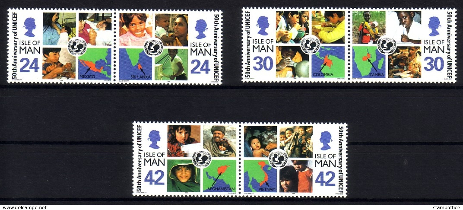 ISLE OF MAN MI-NR. 695-700 POSTFRISCH(MINT) UNICEF 1996 - UNICEF