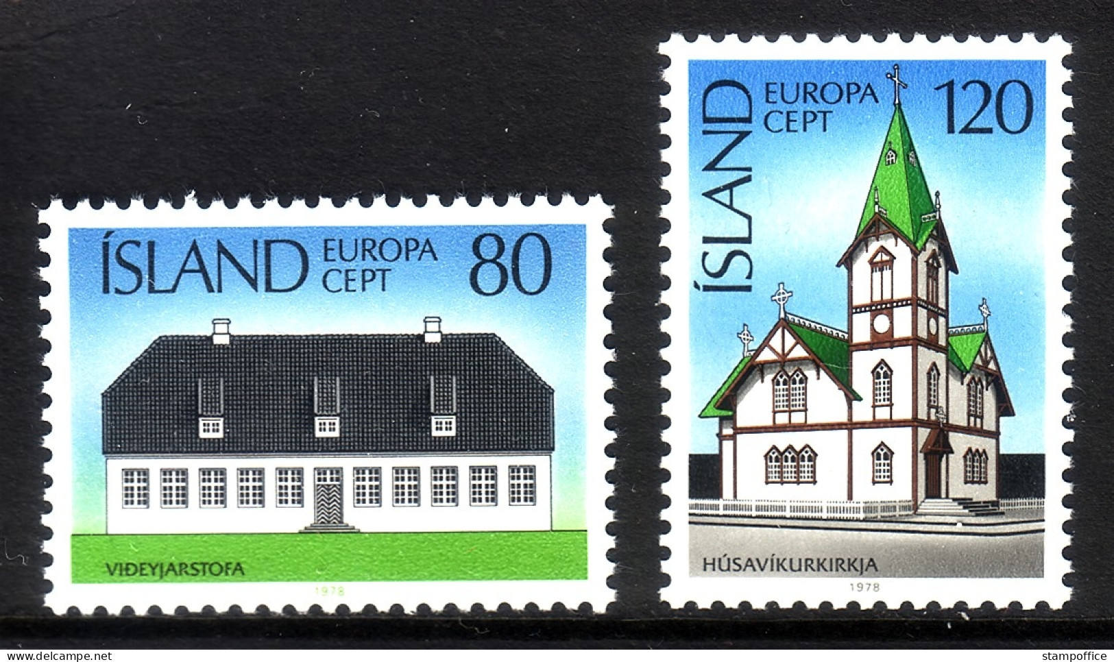 ISLAND MI-NR. 530-531 POSTFRISCH(MINT) EUROPA 1978 BAUDENKMÄLER KIRCHE - 1978