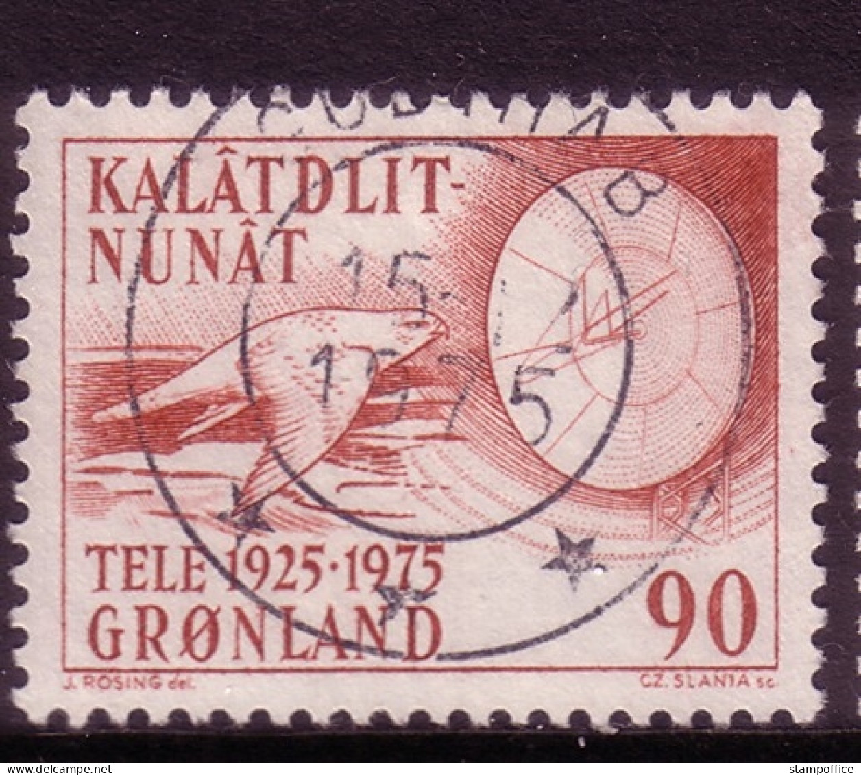 GRÖNLAND MI-NR. 94 GESTEMPELT(USED) TELEKOMMUNIKATION PARABOLANTENNE GERFALKE - Used Stamps