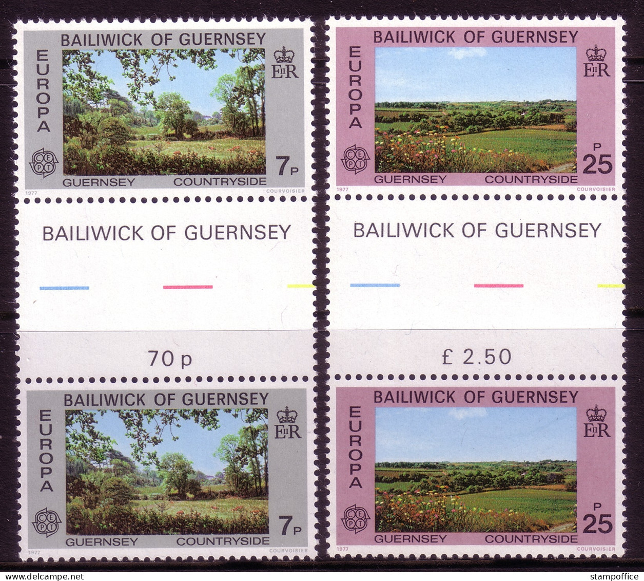 GUERNSEY MI-NR. 147-148 POSTFRISCH(MINT) ZWISCHENSTEGPAARSATZ EUROPA 1977 LANDSCHAFTEN - 1977