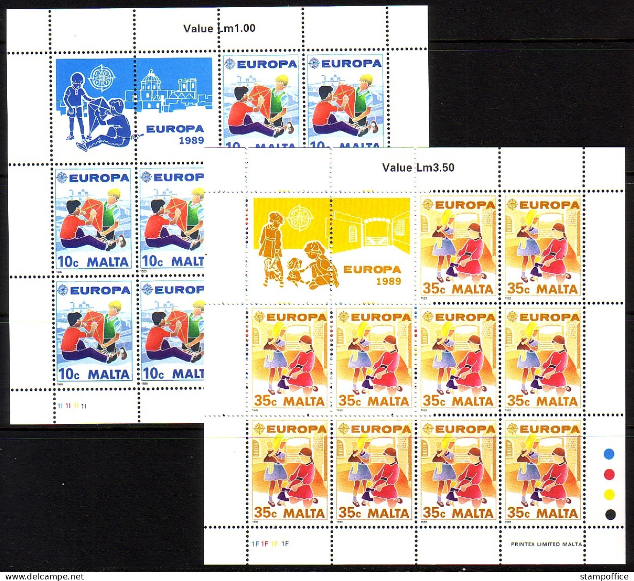 MALTA MI-NR. 816-817 POSTFRISCH(MINT) KLEINBOGENSATZ EUROPA 1989 KINDERSPIELE - 1989