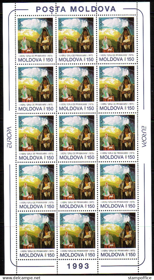 MOLDAWIEN MI-NR. 94-95 POSTFRISCH KLEINBOGENSATZ EUROPA 1993 ZEITGENÖSSISCHE KUNST - 1993