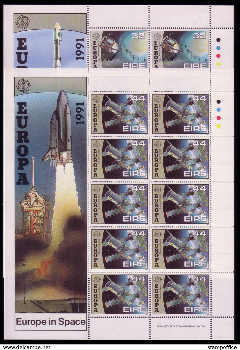 IRLAND MI-NR. 759-760 POSTFRISCH(MINT) KLEINBOGENSATZ EUROPA 1991 - EUROPÄISCHE WELTRAUMFAHRT - 1991