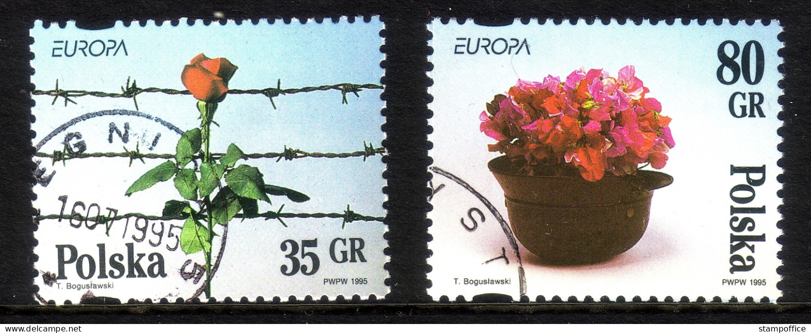 POLEN MI-NR. 3533-3534 GESTEMPELT EUROPA 1995 - FRIEDEN Und FREIHEIT ROSE - 1995