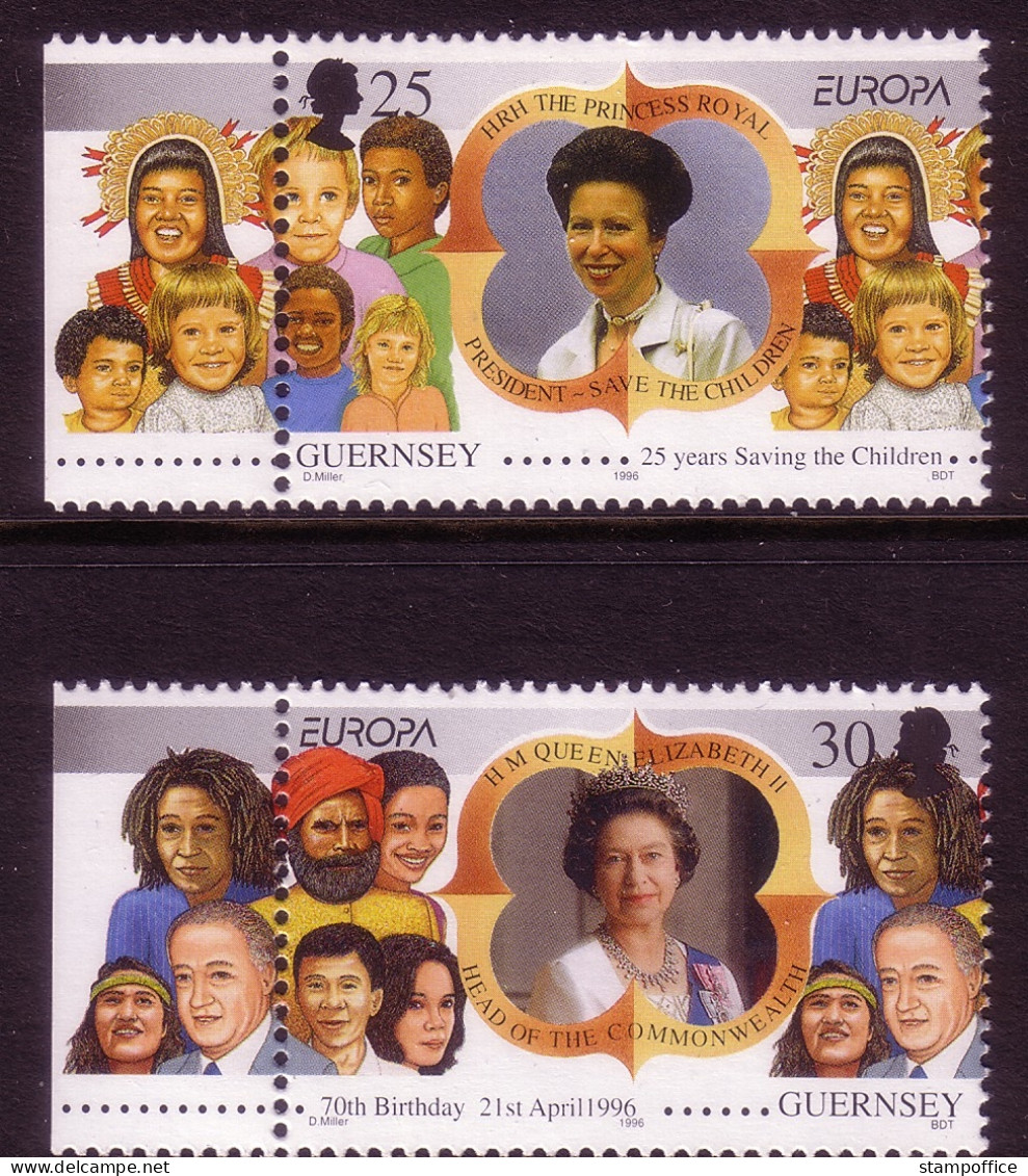 GUERNSEY MI-NR. 691-692 POSTFRISCH(MINT) ZIERFELD LINKS EUROPA 1996 BERÜHMTE FRAUEN - 1996