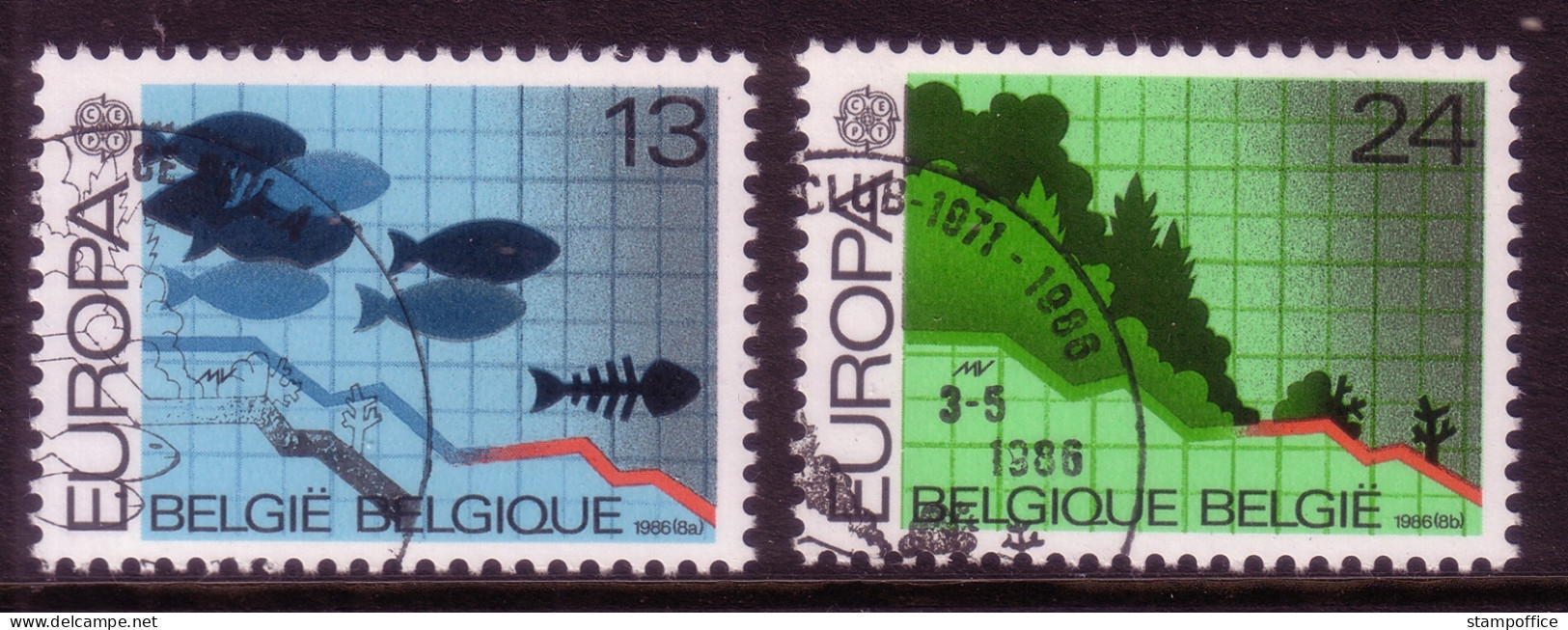 BELGIEN MI-NR. 2263-2264 O EUROPA 1986 - NATUR- Und UMWELTSCHUTZ - 1986