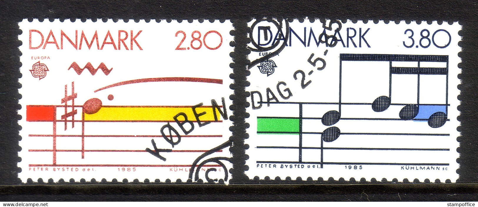 DÄNEMARK MI-NR. 835-836 GESTEMPELT(USED) EUROPA 1985 JAHR DER MUSIK - 1985