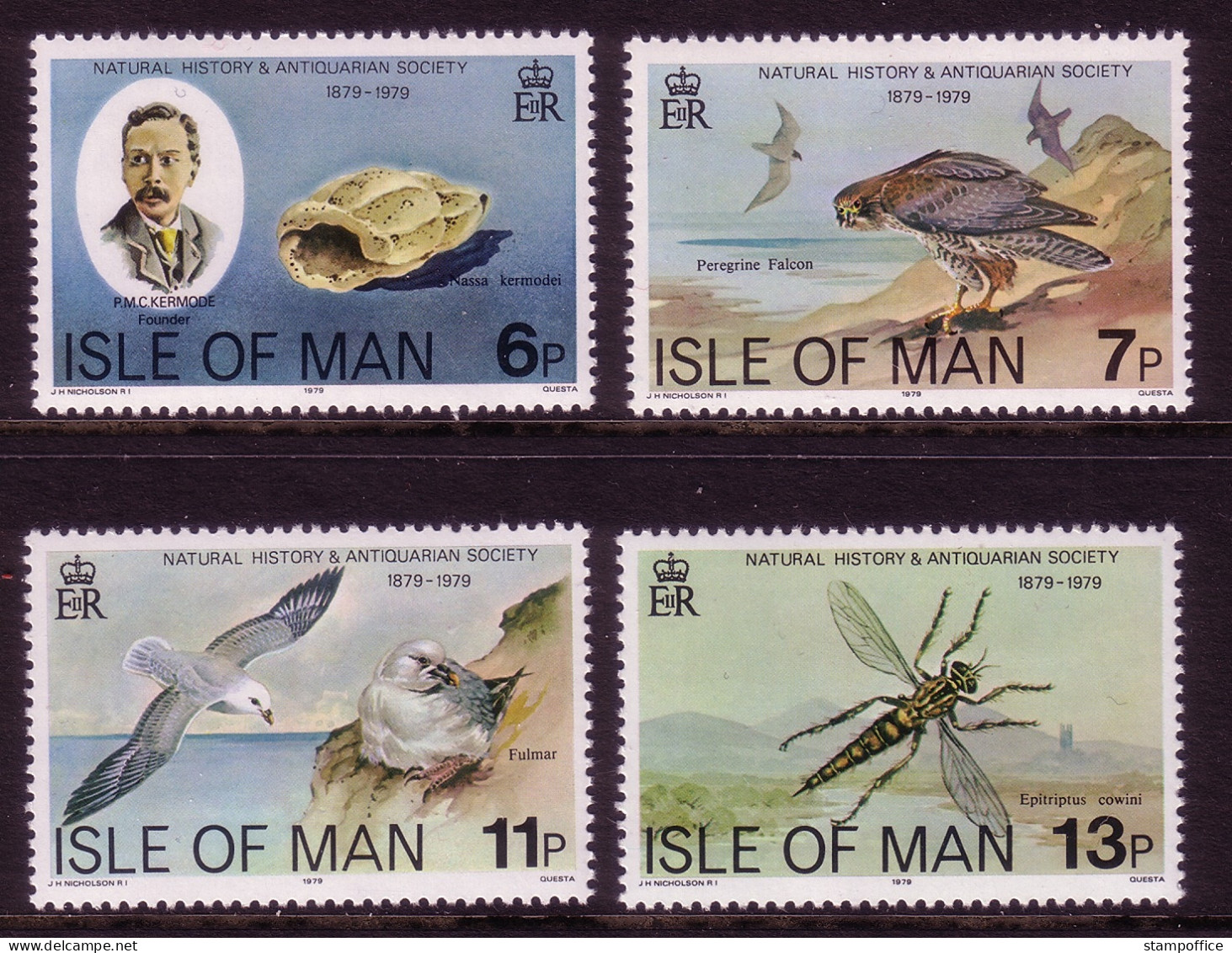 ISLE OF MAN MI-NR. 138-141 POSTFRISCH(MINT) WANDERFALKE EISSTURMVOGEL JAGDFLIEGE SCHNECKE - Aigles & Rapaces Diurnes