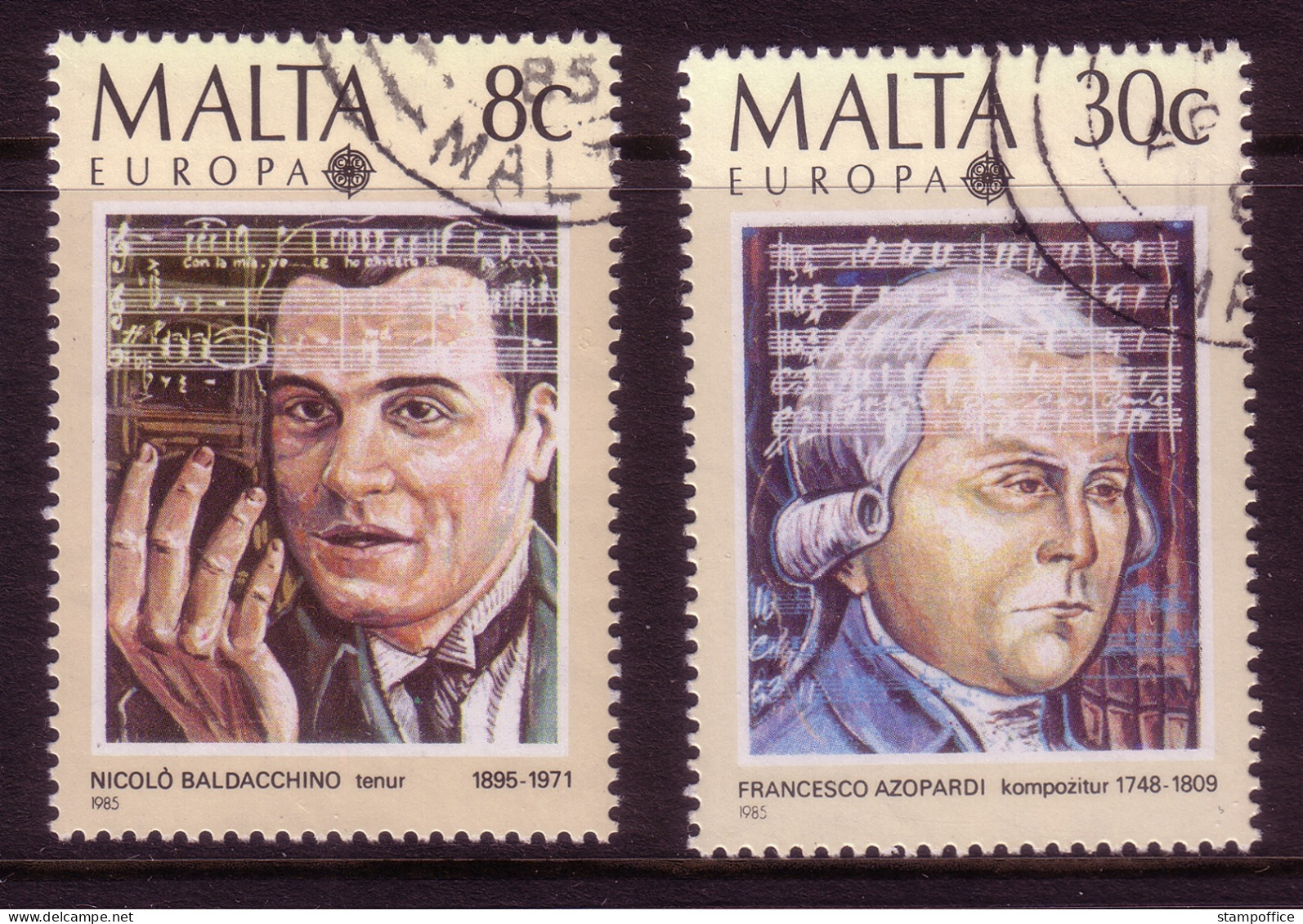 MALTA MI-NR. 726-727 GESTEMPELT(USED) EUROPA 1985 JAHR DER MUSIK - 1985