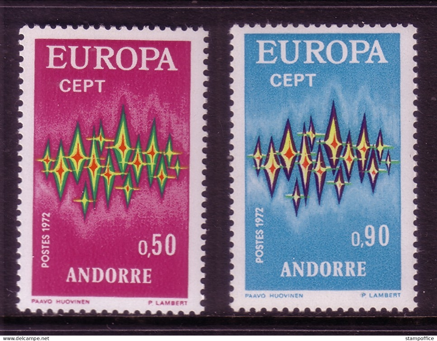 FRANZÖSISCH ANDORRA MI-NR. 238-239 POSTFRISCH EUROPA 1972 STERNE - 1972