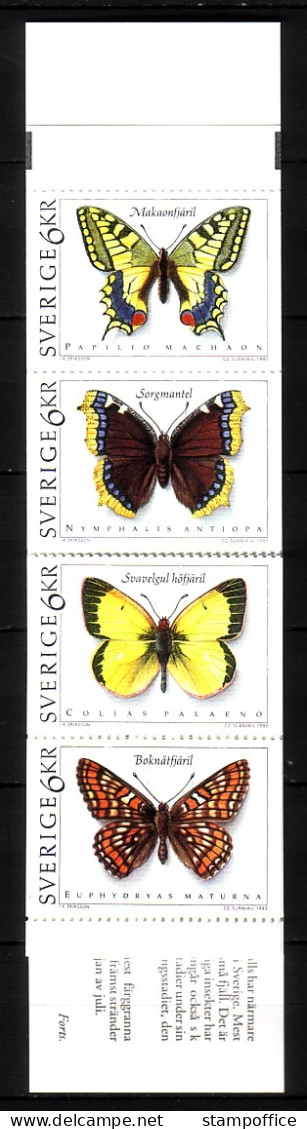 SCHWEDEN MH 181 POSTFRISCH(MINT) SCHMETTERLINGE 1993 BUTTERFLIES - Papillons