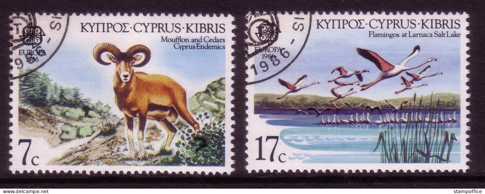 ZYPERN MI-NR. 655-656 GESTEMPELT(USED) EUROPA 1986 NATURSCHUTZ MUFFLON FLAMINGOS - 1986