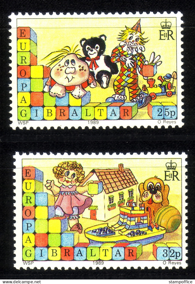 GIBRALTAR MI-NR. 563-564 POSTFRISCH EUROPA 1989 KINDERSPIELE - 1989