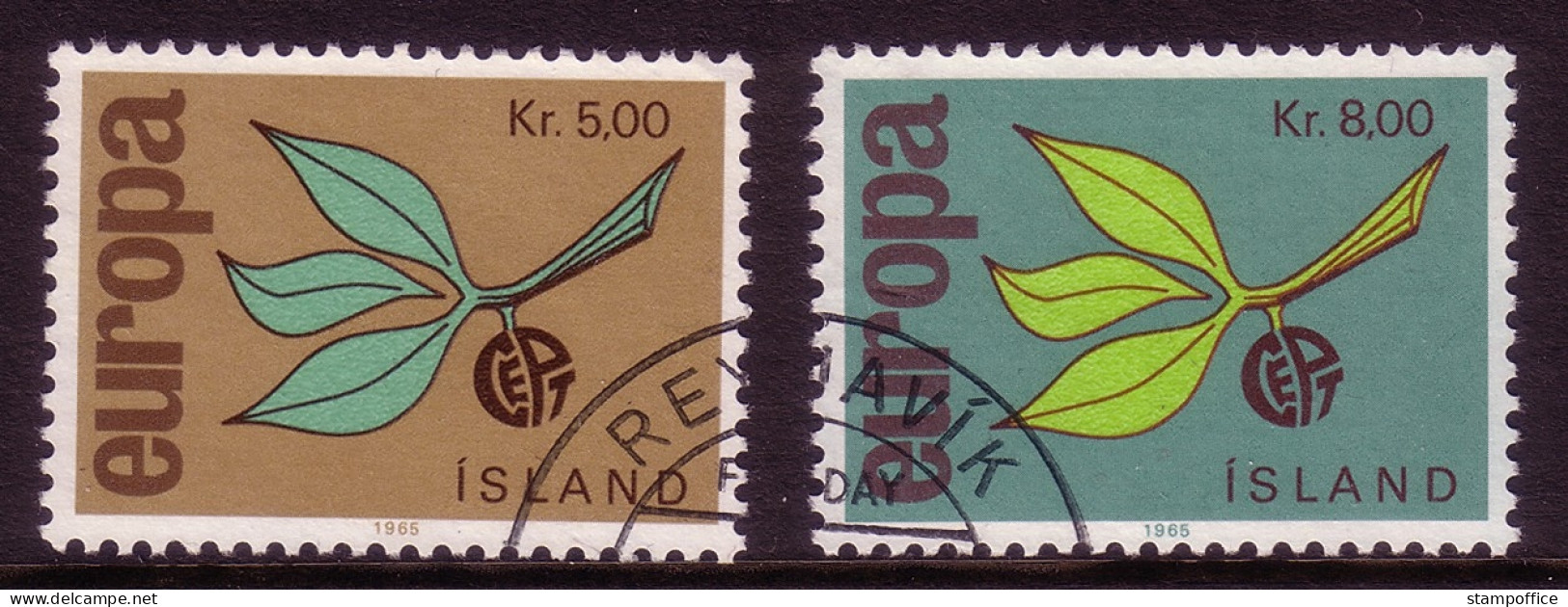 ISLAND MI-NR. 395-396 GESTEMPELT(USED) EUROPA 1965 ZWEIG - 1965