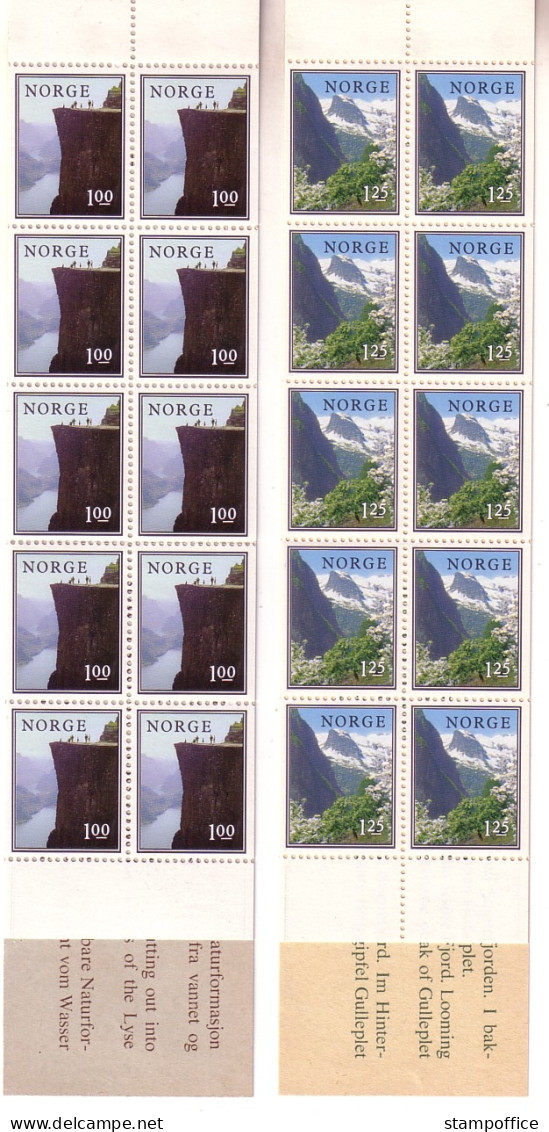 NORWEGEN MH Mit MI-NR. 726-727 POSTFRISCH(MINT) LANDSCHAFTEN 1976 - Postzegelboekjes