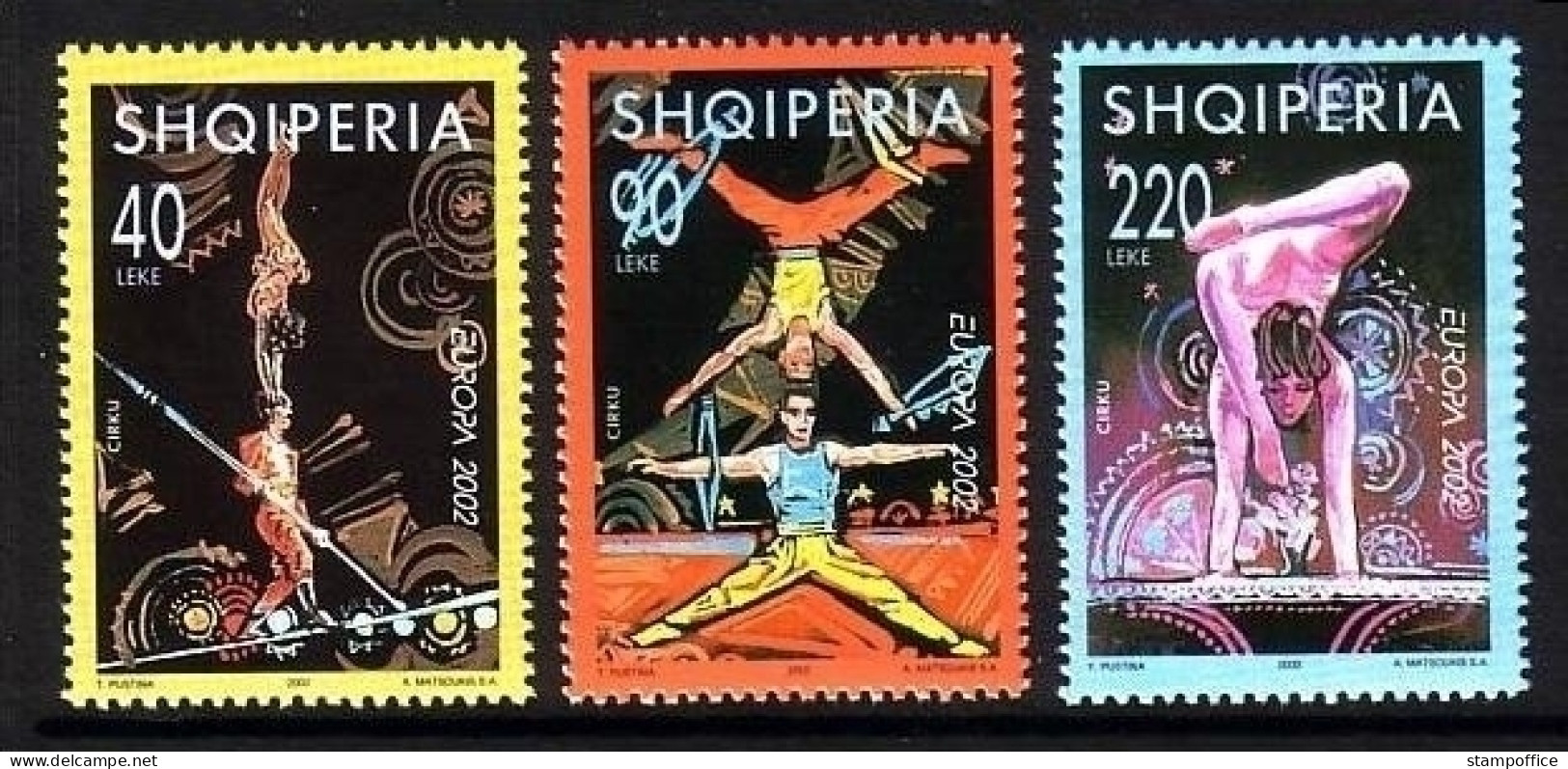 ALBANIEN MI-NR. 2866-2868 POSTFRISCH(MINT) EUROPA 2002 ZIRKUS JONGLEUR DRAHTSEILAKT - Zirkus