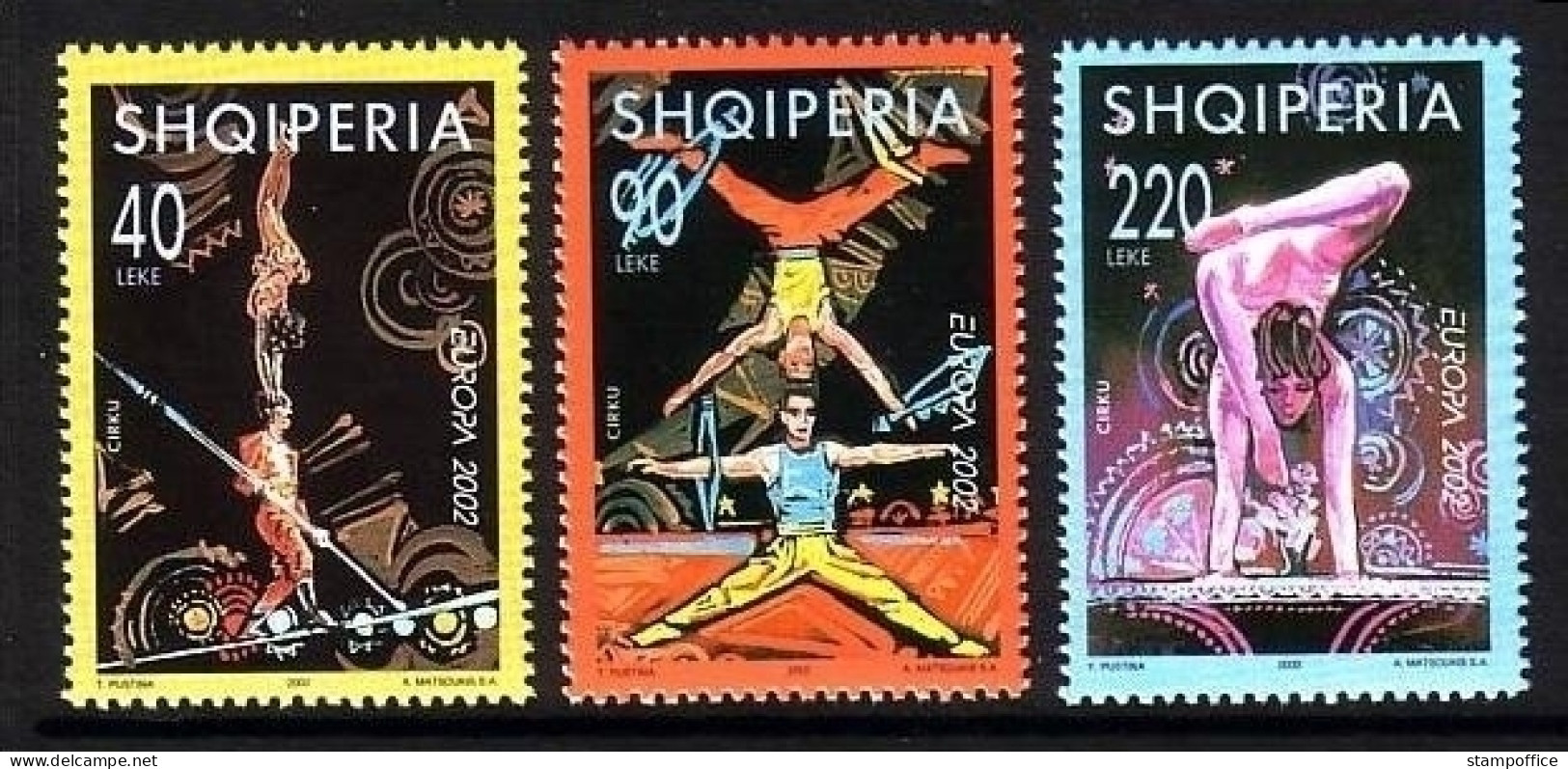 ALBANIEN MI-NR. 2866-2868 POSTFRISCH(MINT) EUROPA CEPT 2002 ZIRKUS JONGLEUR AKROBATIK - 2002