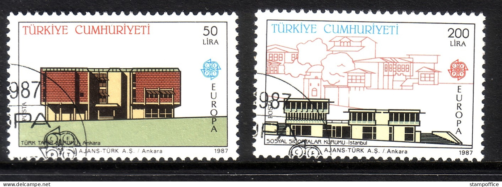 TÜRKEI MI-NR. 2777-2778 O EUROPA 1987 - MODERNE ARCHITEKTUR - 1987
