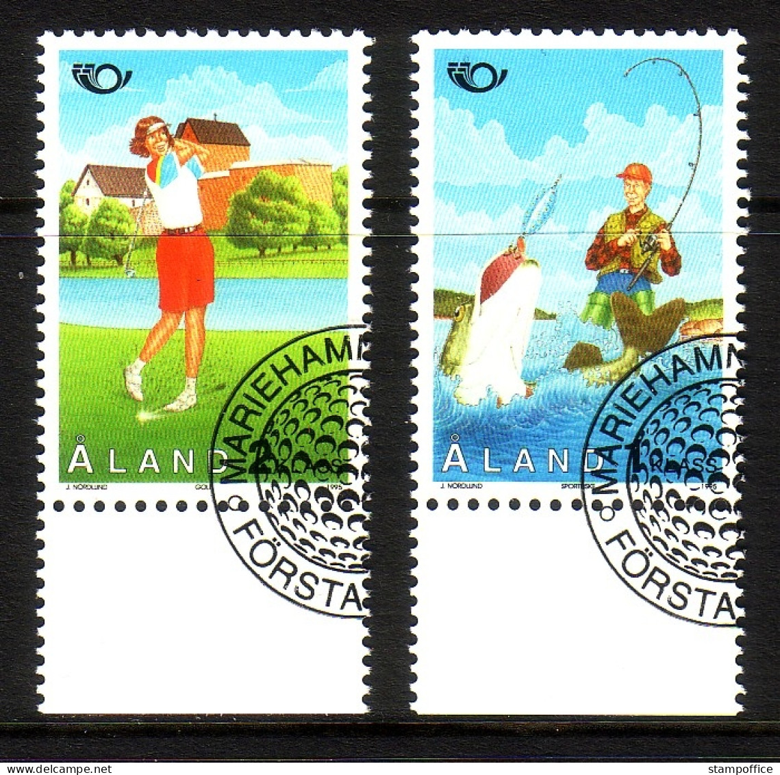 ALAND MI-NR. 102-103 GESTEMPELT(USED) NORDEN 1995 TOURISMUS GOLF ANGELN - Golf