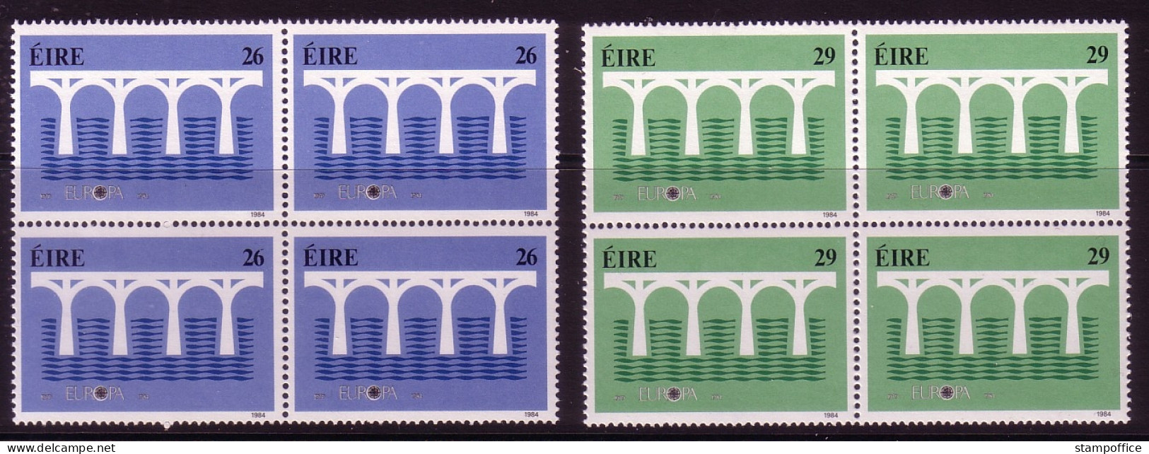 IRLAND MI-NR. 538-539 POSTFRISCH 4er BLOCK EUROPA 1984 BRÜCKE - 1984