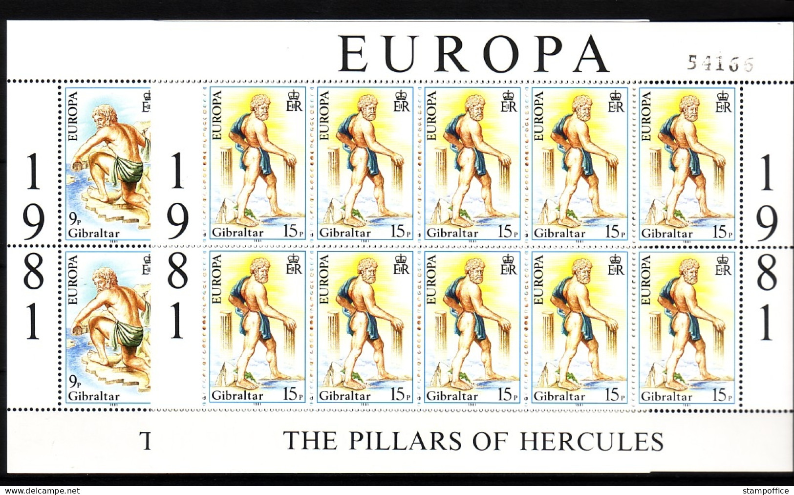 GIBRALTAR MI-NR. 416-417 POSTFRISCH(MINT) KLEINBOGENSATZ EUROPA 1981 FOLKLORE HERAKLES - 1981