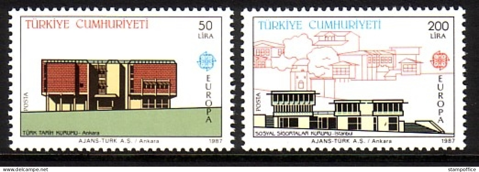 TÜRKEI MI-NR. 2777-2778 POSTFRISCH(MINT) EUROPA 1987 - MODERNE ARCHITEKTUR - 1987