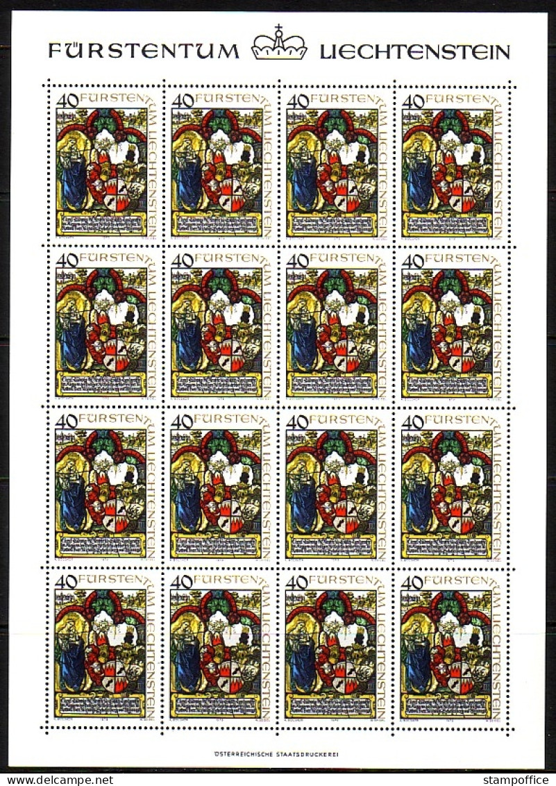 LIECHTENSTEIN MI-NR. 731-733 POSTFRISCH(MINT) KLEINBOGENSATZ WAPPENSCHEIBEN AUS DEM LANDESMUSEUM - Stamps