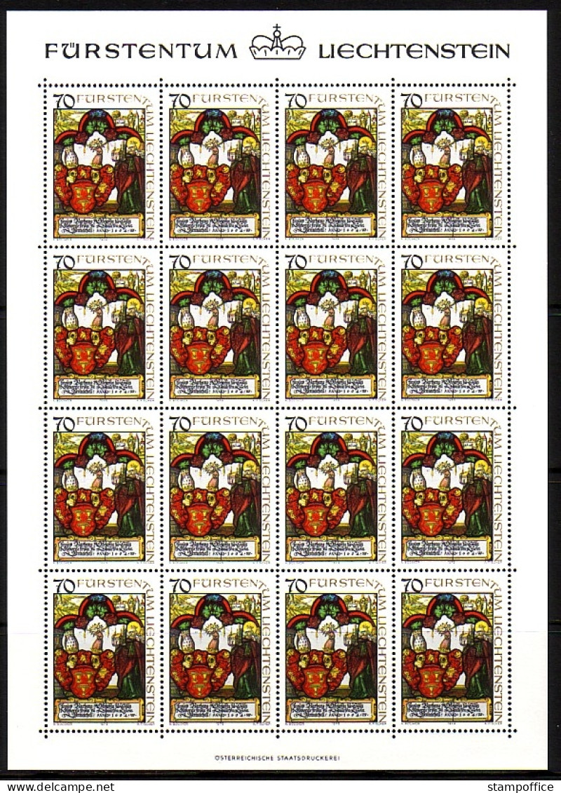 LIECHTENSTEIN MI-NR. 731-733 POSTFRISCH(MINT) KLEINBOGENSATZ WAPPENSCHEIBEN AUS DEM LANDESMUSEUM - Stamps