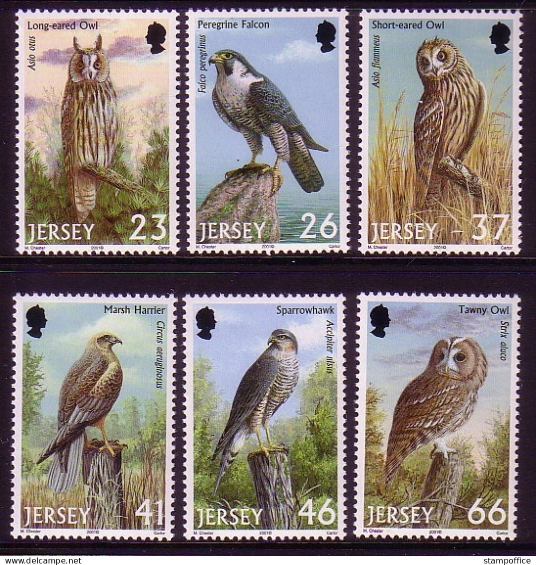 JERSEY MI-NR. 987-992 POSTFRISCH(MINT) RAUBVÖGEL EULEN FALKE SPERBER - Owls