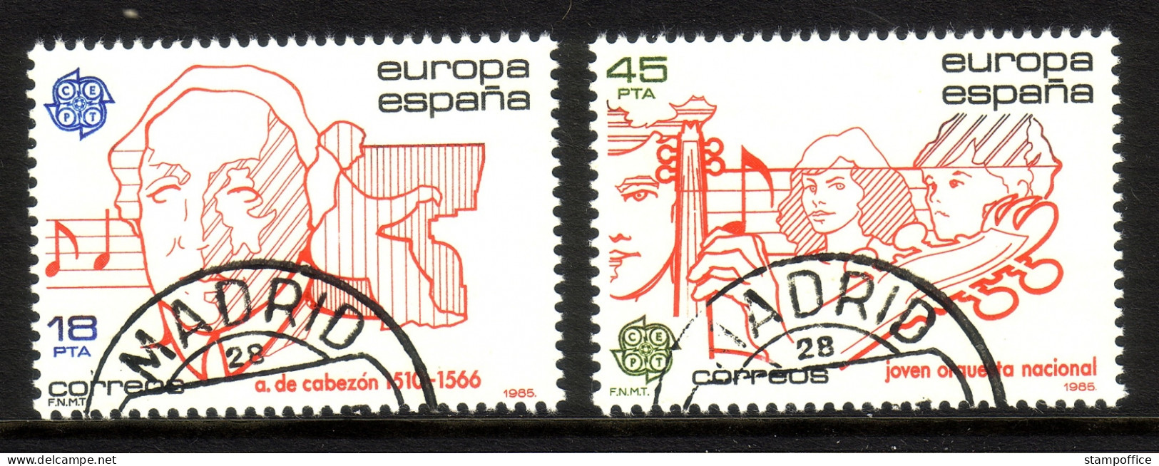 SPANIEN MI-NR. 2671-2672 O EUROPA 1985 - JAHR DER MUSIK - 1985