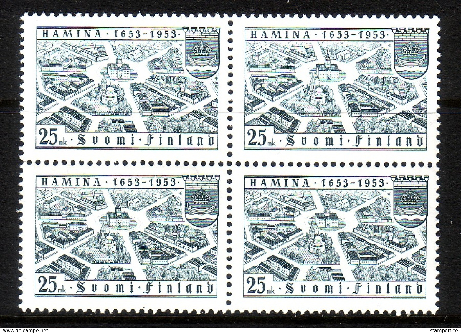 FINNLAND MI-NR. 417 POSTFRISCH(MINT) 4er BLOCK STADT HAMINA - Neufs